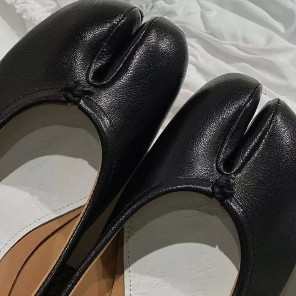 Maison Margiela Tabi Ballet Shoes Size US8 Black From Japan - Picture 2 of 5